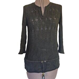 Christopher Banks Crochet Top‎ Medium Black